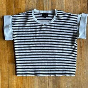 Lumière striped short-sleeve sweater. Size small. Excellent preowned condition.